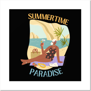 Summertime paradise fun vacation lover beach girl Posters and Art